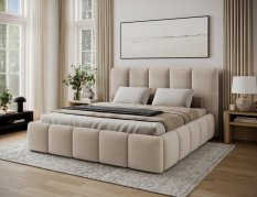 Posteľ Edvige + Drevený rám + plynový piest + kontajner 140x200