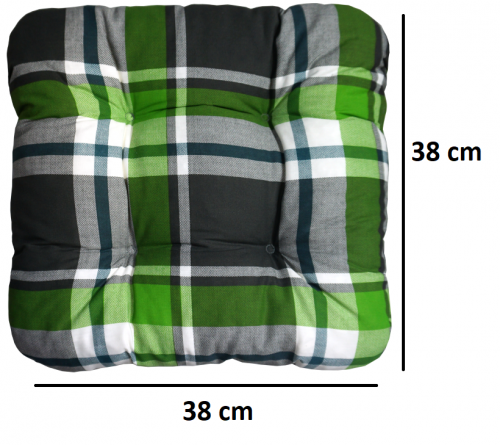 Sedák SŮSA 38x38 cm - BAREVNÁ VARIANTA: Zelená / šedá kocka