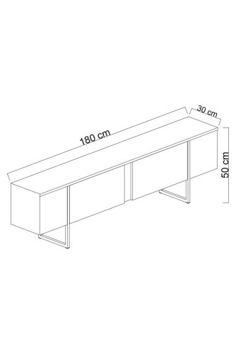 TV stolek Luxe - Travertine, Black