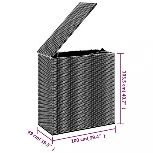 Zahradní úložný box PE ratan 100 x 49 x 103,5 cm černý