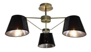 Čierna/patinová stropná lampa Cortez