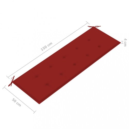 Zahradní lavice s poduškou 157 cm Dekorhome - BAREVNÁ VARIANTA: Červená