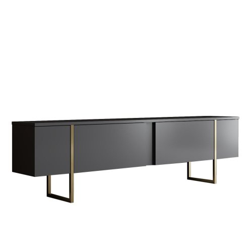 TV stolek Luxe - Anthracite, Gold