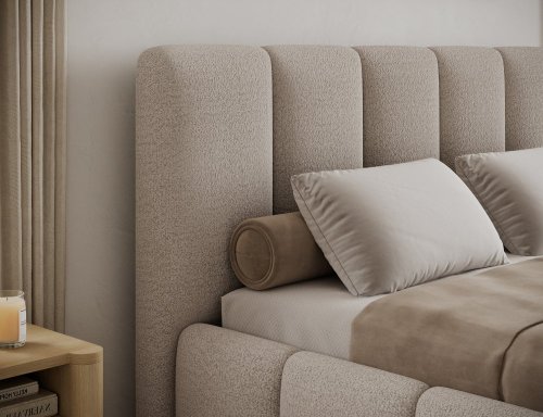 Posteľ Edvige + Drevený rám + plynový piest + kontajner 140x200