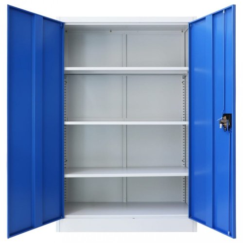 Kancelářská skříň šedá / modrá Dekorhome - ROZMĚR: 90x40x140cm
