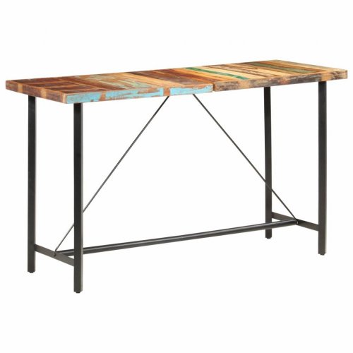 Barový stůl masivní dřevo / ocel Dekorhome