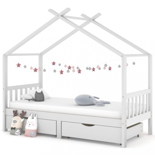 Dětská postel 90x200 borovice Dekorhome - BAREVNÁ VARIANTA: Bílá