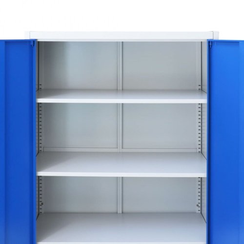 Kancelářská skříň šedá / modrá Dekorhome - ROZMĚR: 90x40x90 cm