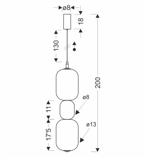 PLAYA lampa wisząca czarny 12W LED 3000K klosz bezbarwny
