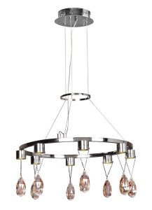Závěsná LED lampa s chromovými krystaly Prisma
