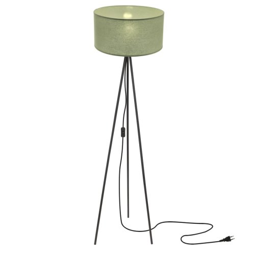 Stojaca lampa SHANTI čierna 1x40W E27 mätové tienidlo