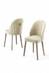 Súprava stoličiek (2 kusy) Mara - Cream, Chrome