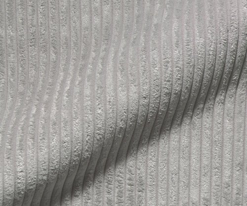 Pohovka ve tvaru "U" Elio 300x185 cm manšestr stříbrnošedá s taburetem