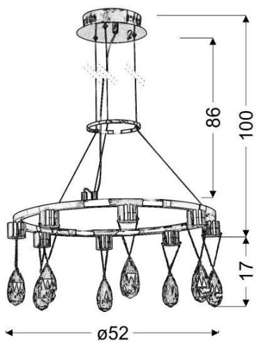 Závěsná LED lampa s chromovými krystaly Prisma