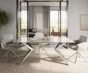 Jedálenský stôl Edge 200x100 keramický Laminam® Onice Oro ?Zenthara