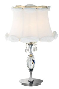 Stolní lampa chrom/bílá Sappho