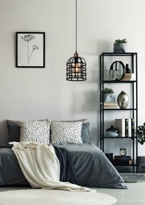 Čierna/medená kovová závesná lampa 40W E27 Soleto