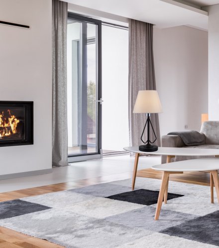 Stolová lampa Morley Ledea v čiernej/bielej farbe