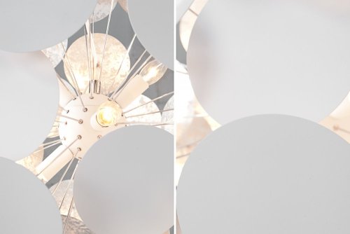 Závěsná lampa MALABO Dekorhome - BAREVNÁ VARIANTA: Bílá / stříbrná