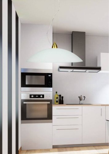 LAMPA SUFITOWA WISZĄCA OTEO  E27 BIAŁY MOSIĄDZ MAT