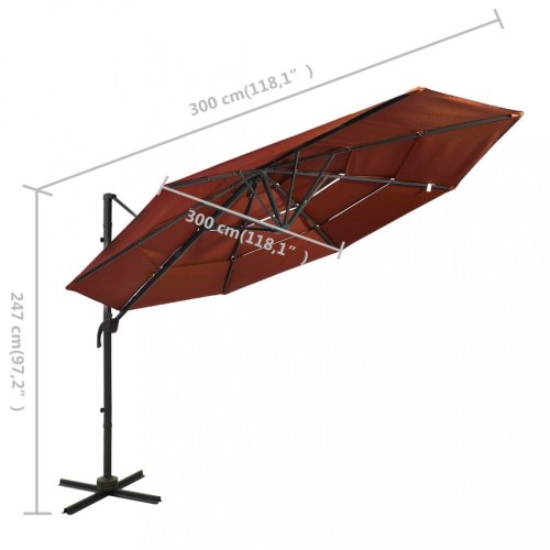 Zahradní slunečník  300 x 300 cm látka / kov Dekorhome