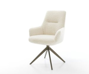 Jídelní židle Zelia-Flex s područkami plyšový manšestr béžová