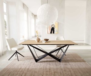 Jedálenský stôl Edge 200x100 keramický Laminam® Sabbia cross plochý