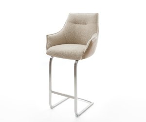 Barová židle Alja-Flex kombinace materiálů mikrovlákno tmavě