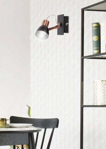 Nástenná lampa 1X50W GU10 čierna a medená Markus