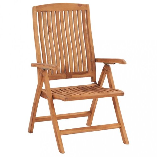 Skládací zahradní židle s poduškami 8 ks teak / látka Dekorhome - BAREVNÁ VARIANTA: Béžová