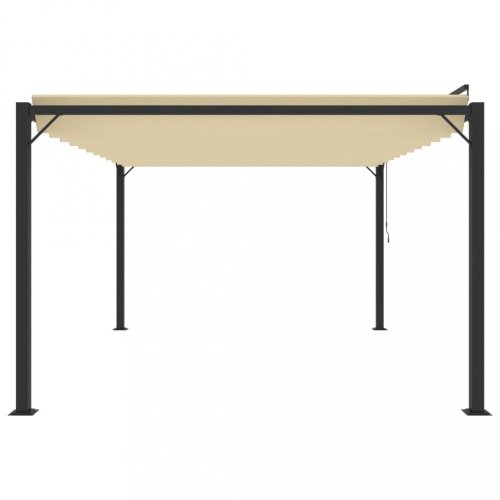 Pergola s lamelovou střechou 3 x 4 m hliník / látka Dekorhome - BAREVNÁ VARIANTA: Šedá