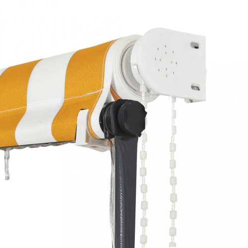 Zatahovací markýza s LED světlem 250x150 cm Dekorhome - BAREVNÁ VARIANTA: Bílá / žlutá