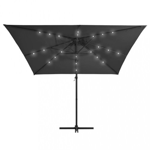 Konzolový slnečník s LED svetlami 250x250 cm Dekorhome - BAREVNÁ VARIANTA: Čierna