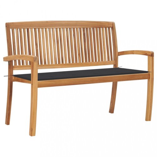 Zahradní lavice teak / látka Dekorhome