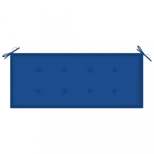 Skládací zahradní lavice s poduškou 120 cm akácie Dekorhome - BAREVNÁ VARIANTA: Modrá