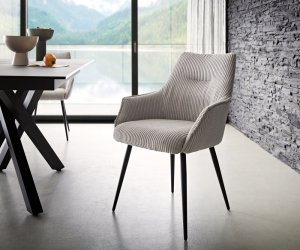 Jídelní židle Alja-Flex zúžená podnož kovová černá manšestr