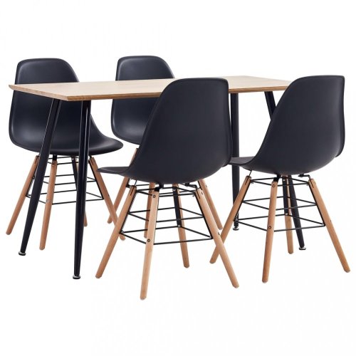 Jídelní set 5ks plast / dub Dekorhome