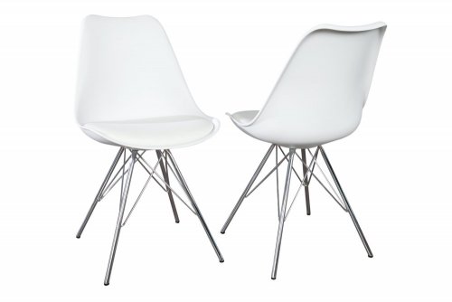 Jídelní židle 4 ks IKAROS Dekorhome - BAREVNÁ VARIANTA: Bílá / stříbrná
