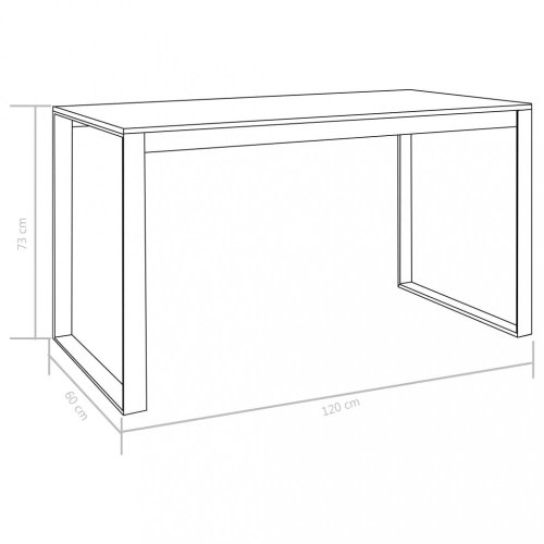 Písací stôl 120x60 cm drevotrieska / oceľ Dekorhome - BAREVNÁ VARIANTA: Biela / dub