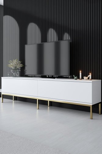 TV stolek Lord - White, Gold