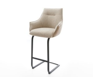 Barová židle Alja-Flex kombinace materiálů mikrovlákno tmavě