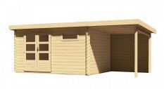 Dřevěný zahradní domek BASTRUP 8 s přístavkem Dekorhome
