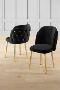 Súprava stoličiek (6 kusov) Axle - Black, Gold