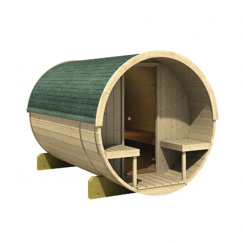 Venkovní finská sudová sauna 216 x 280 cm Dekorhome