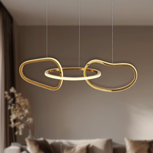 Závěsná lampa ANNELI francouzské zlato 30W LED 3000K bílý kryt
