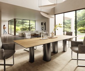 Jídelní stůl Edge 300x100 keramický Laminam® Sabbia dub barevný Pilier