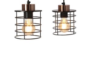 Stropná závesná lampa čierny pásik 2xE27 Glob