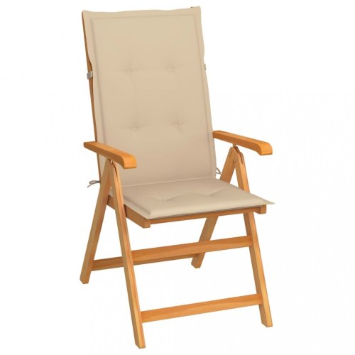Skládací zahradní židle s poduškami teak / látka Dekorhome