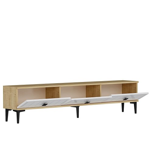TV stolek Yuka 180 - Sapphire Oak, White