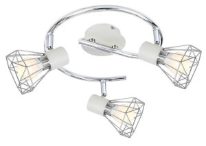 Špirálová nástenná/stropná lampa chróm/biela 3xE14 Verve